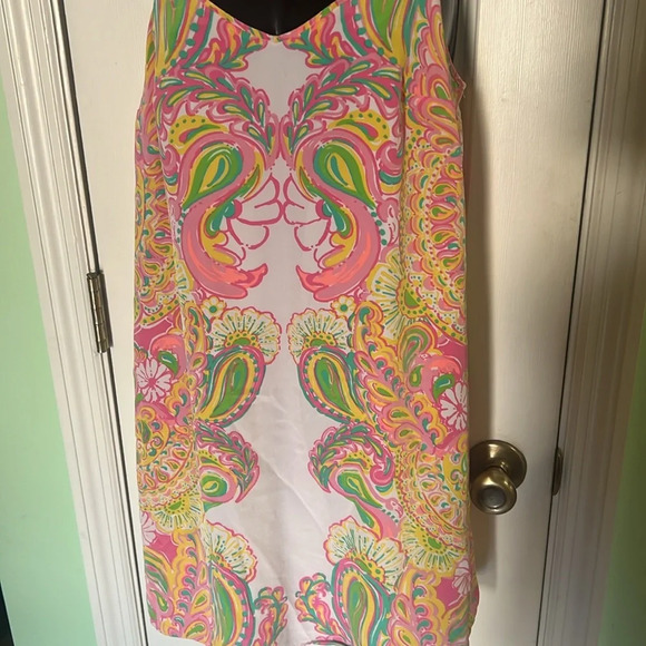 Lilly Pulitzer Hotty Pink Double Trouble Dusk Silk Dress Size S - Picture 2 of 8